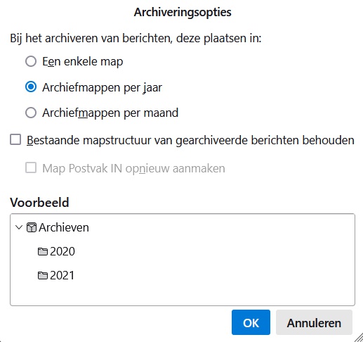 postvak archiveren thunderbird